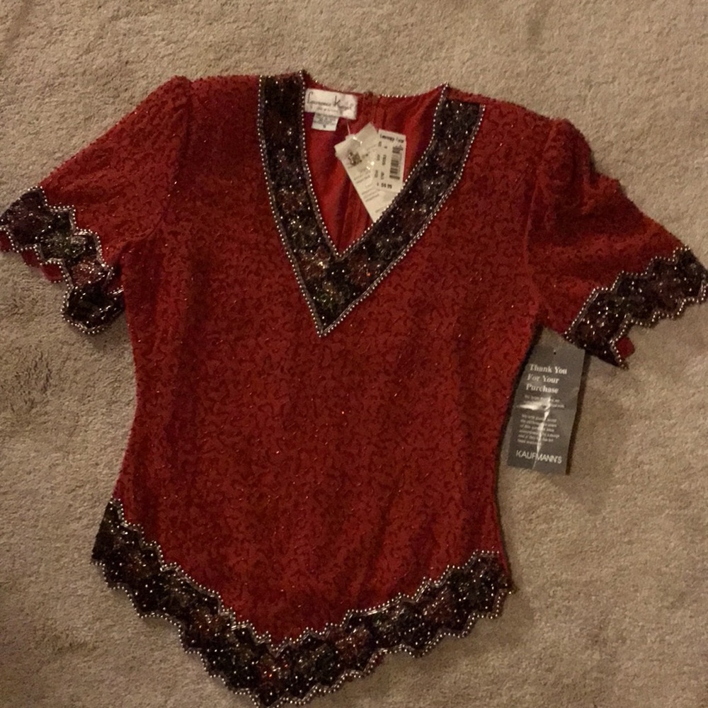 Beaded formal top blouse sequence